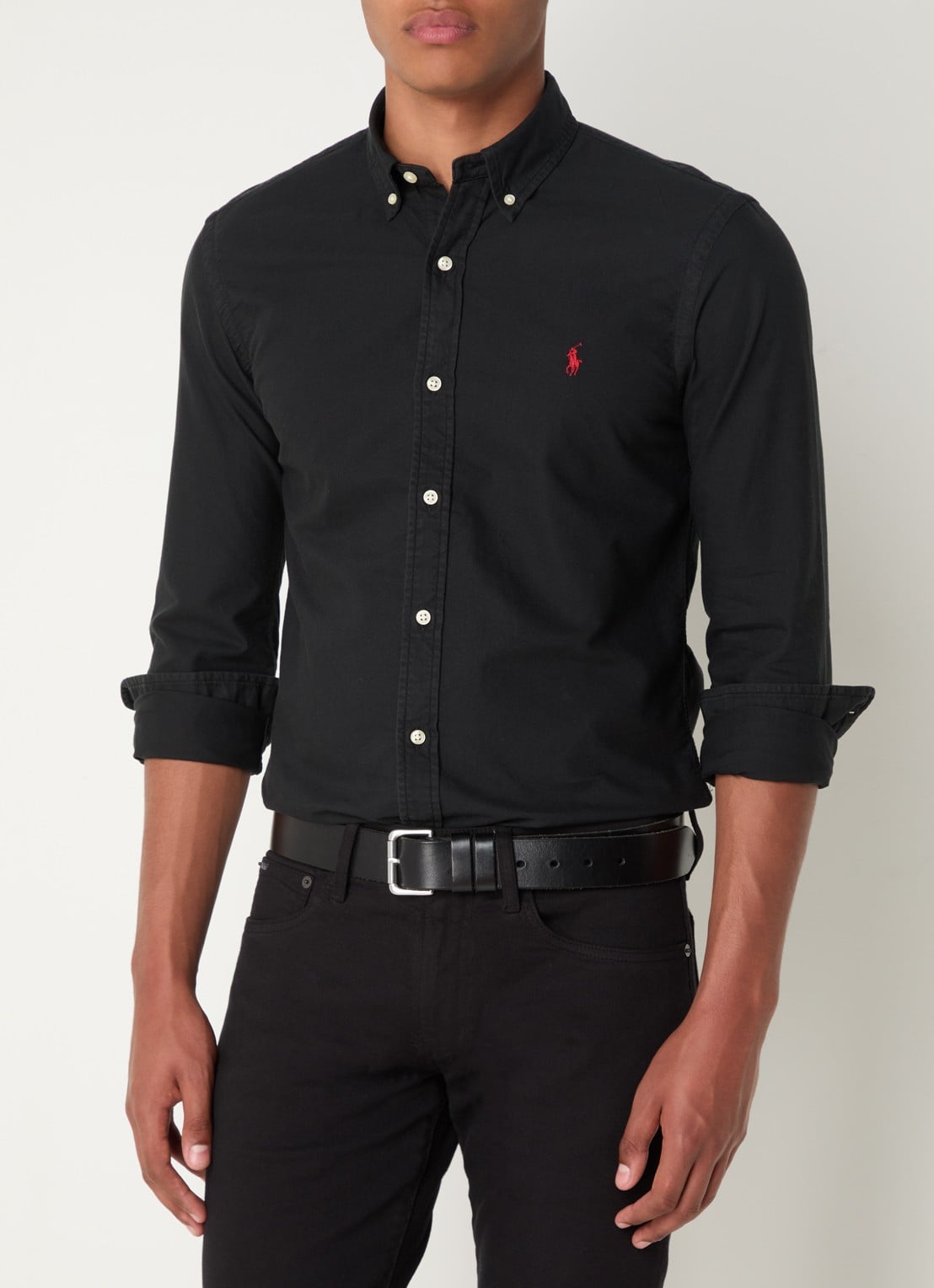 Ralph Lauren Slim fit button-down overhemd van katoen - detail 2 polo black