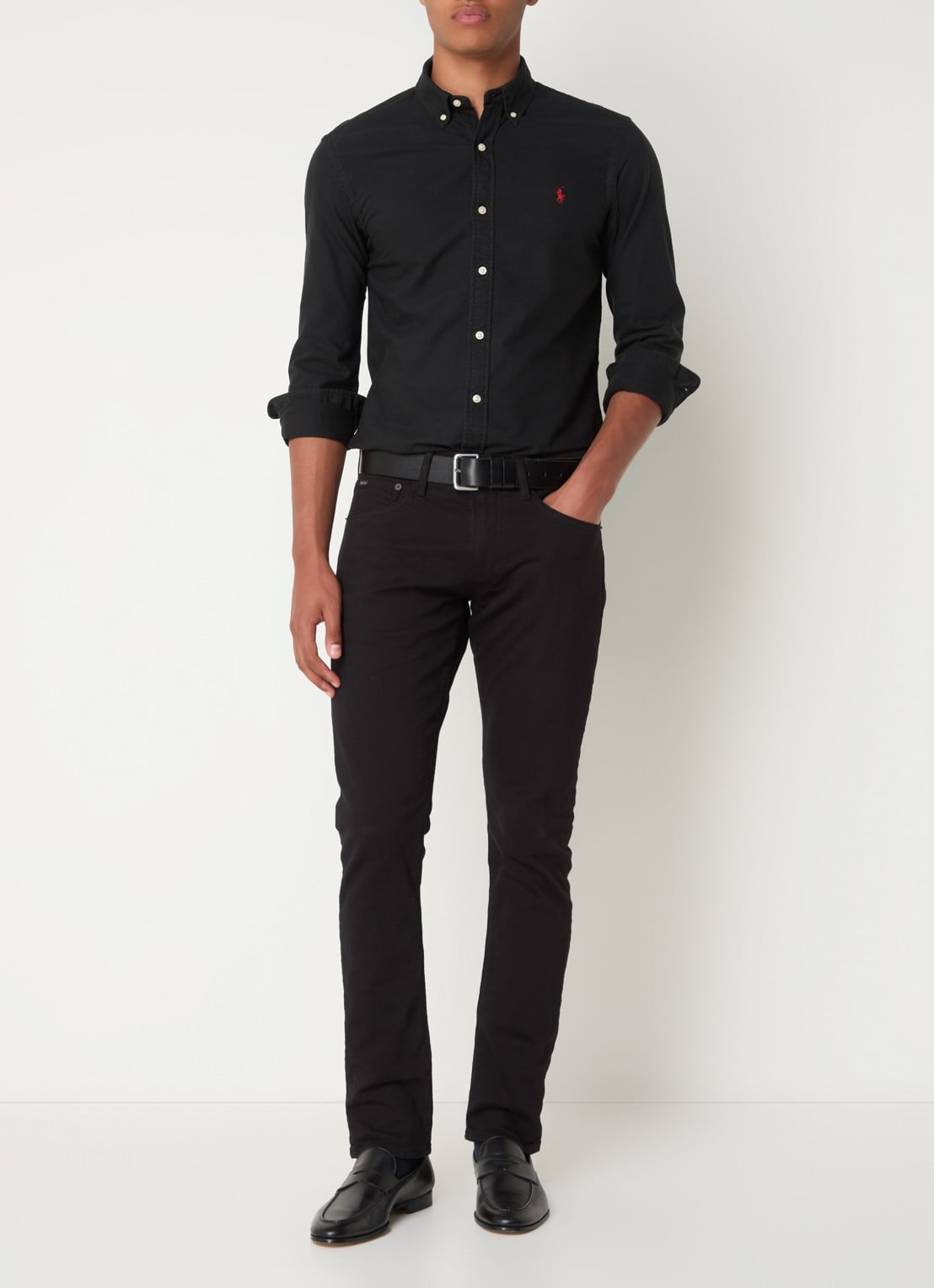 Ralph Lauren Slim fit button-down overhemd van katoen - voorkant 4 polo black