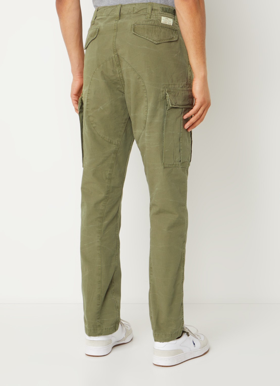 Ralph Lauren Slim fit cargobroek met klepzakken - achterkant 3 outdoors olive / groen