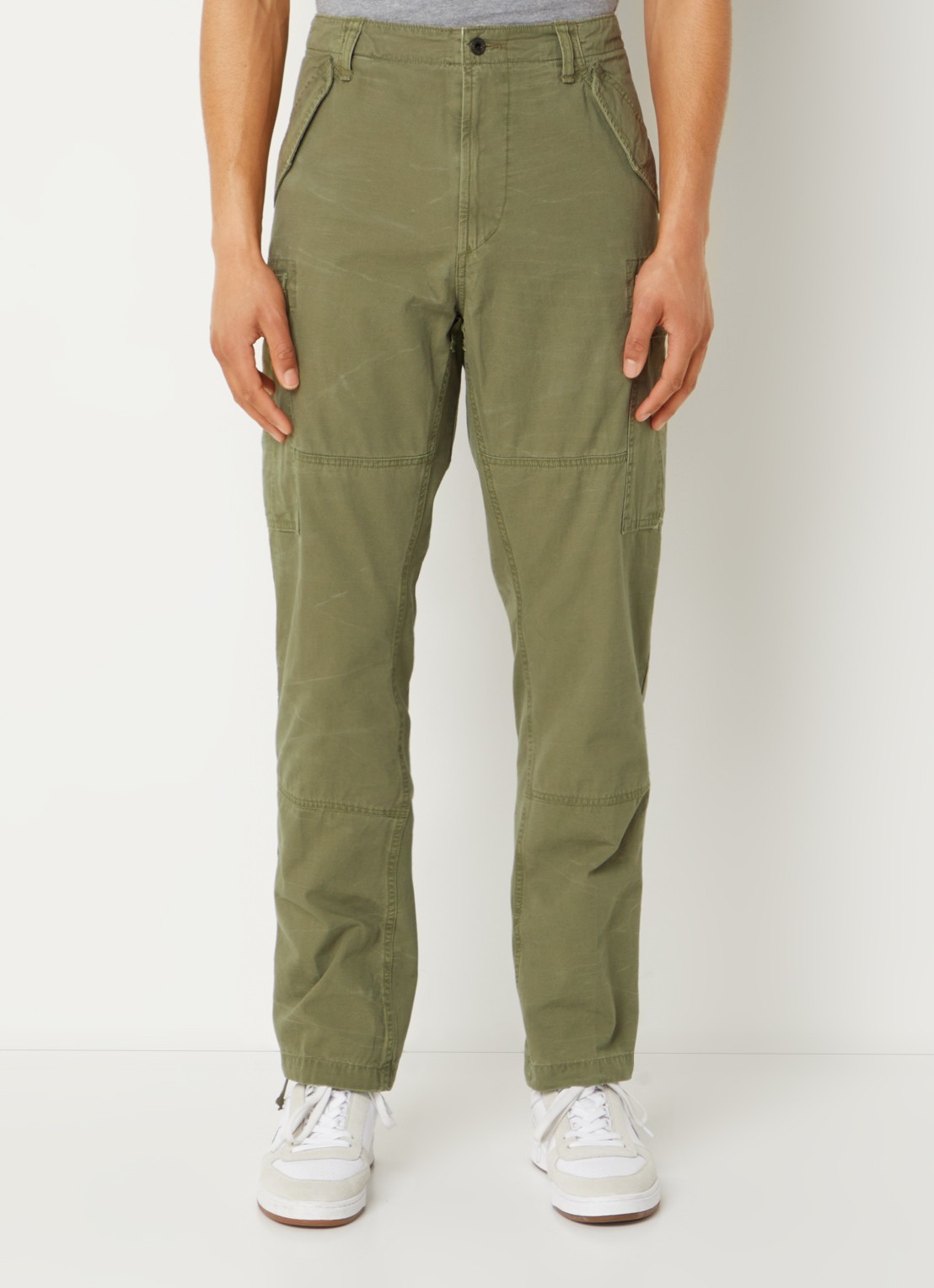 Ralph Lauren Slim fit cargobroek met klepzakken - detail outdoors olive / groen
