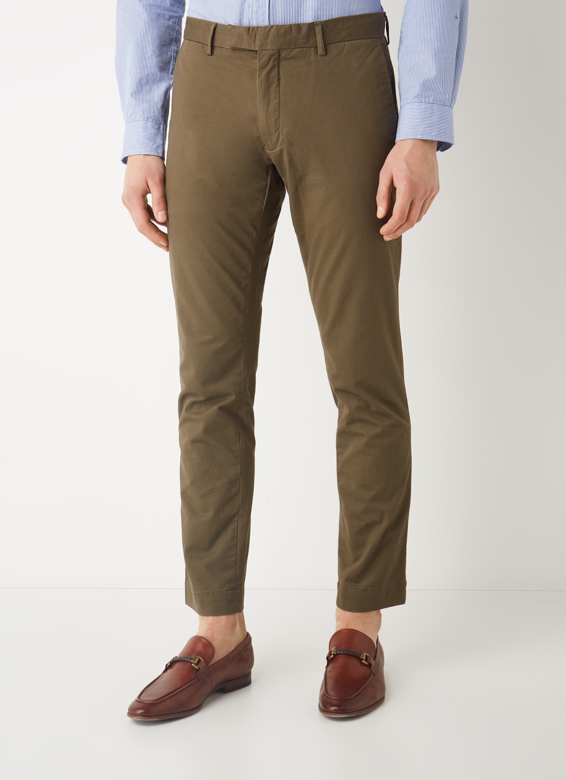 Ralph Lauren Slim fit chino met steekzakken - detail defender green