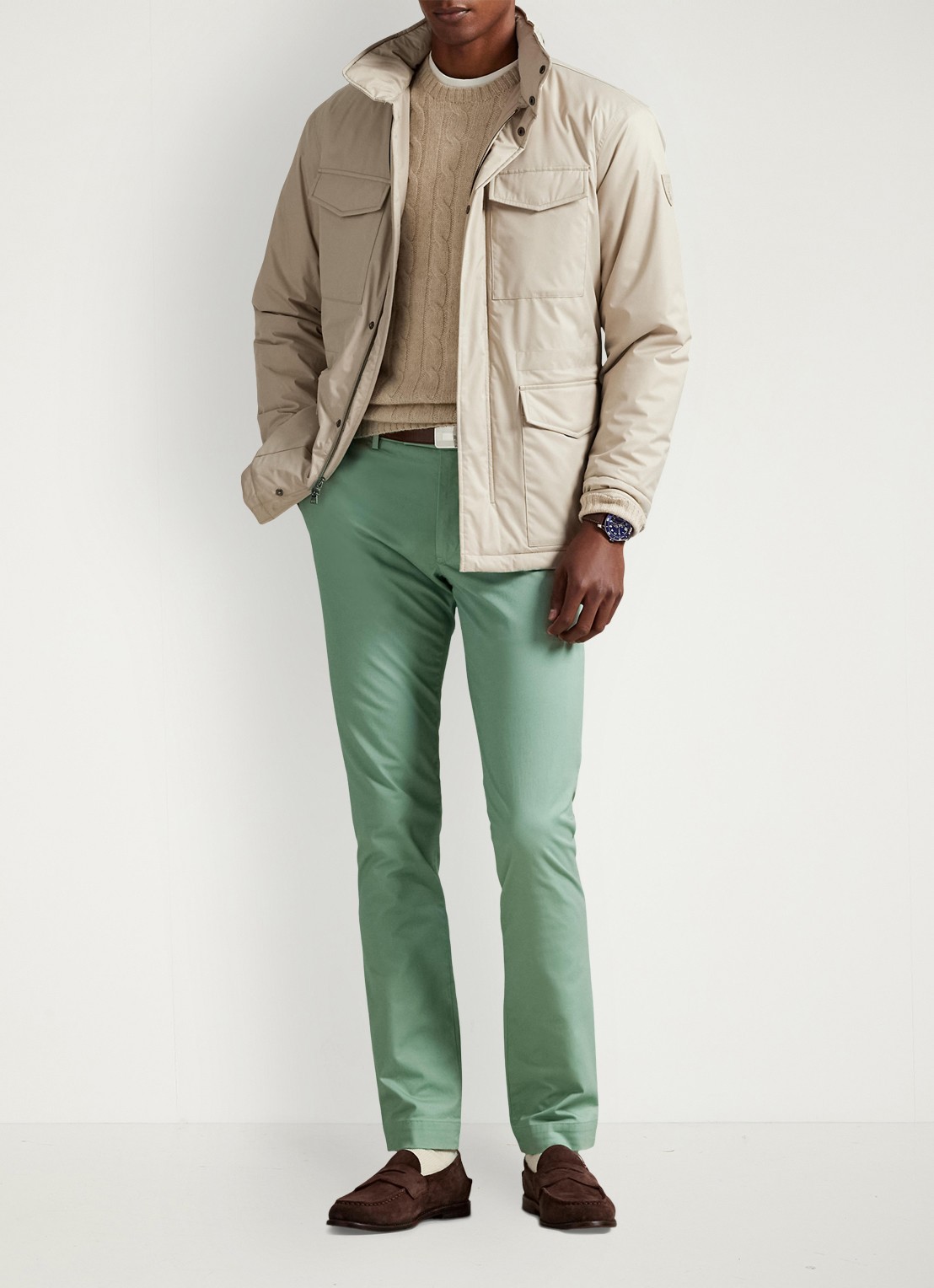 Ralph Lauren Slim fit chino met steekzakken - voorkant 2 faded mint / groen