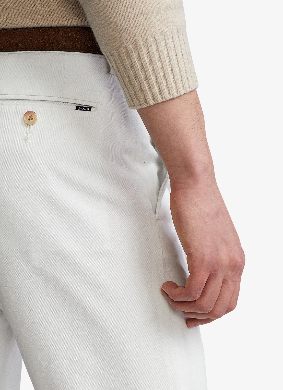 Ralph Lauren Slim fit chino met steekzakken - detail 5 deckwash white / wit