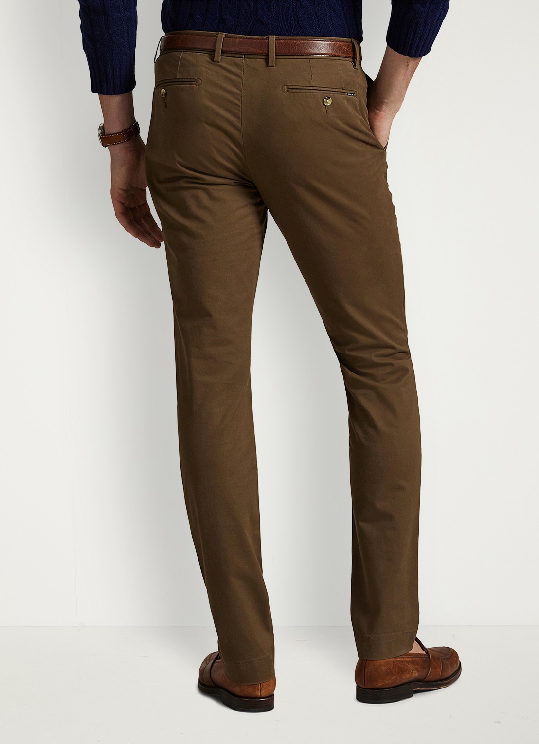 Ralph Lauren Slim fit chino met steekzakken - achterkant chestnut / bruin