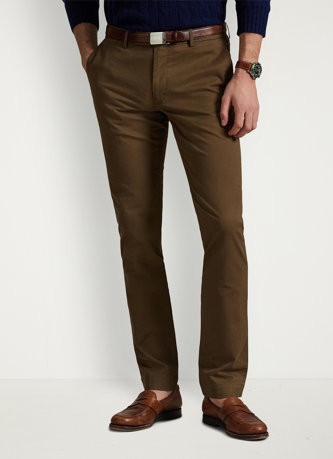 Ralph Lauren Slim fit chino met steekzakken - detail 4 chestnut / bruin