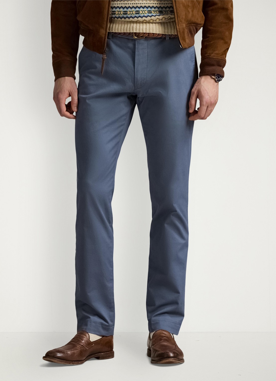 Ralph Lauren Slim fit chino met steekzakken - detail bay blue / blauw