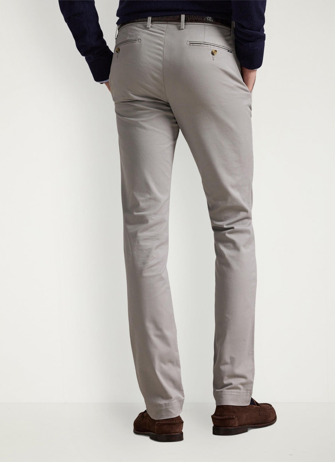 Ralph Lauren Slim fit chino met steekzakken - achterkant grey fog / grijs