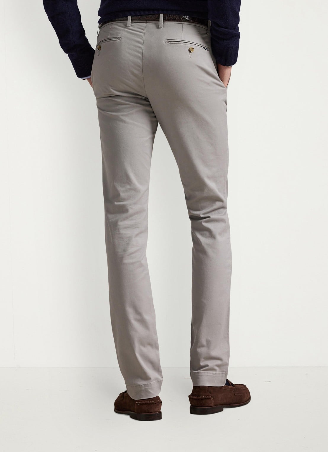 Ralph Lauren Slim fit chino met steekzakken - achterkant 2 grey fog / grijs