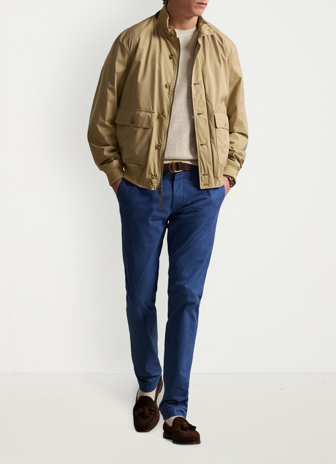 Ralph Lauren Slim fit chino met steekzakken - voorkant 2 night navy / donkerblauw