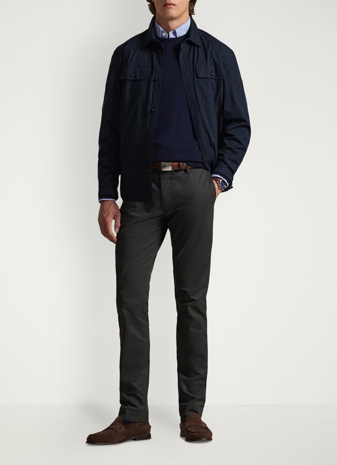 Ralph Lauren Slim fit chino met steekzakken - voorkant 5 deep grey / donkergrijs