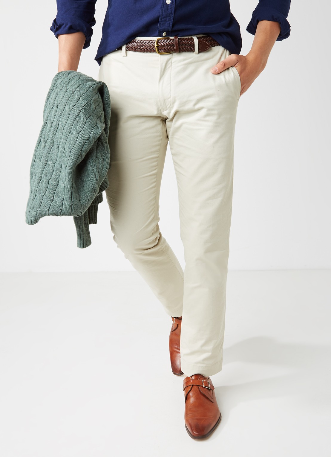 Ralph Lauren Slim fit chino met stretch - detail 4 basic sand