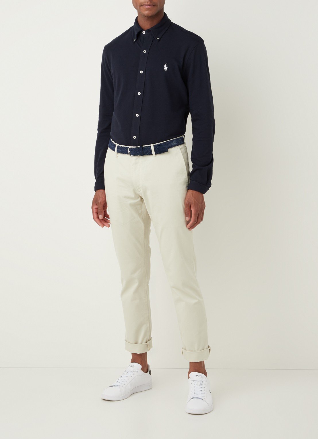 Ralph Lauren Slim fit chino met stretch - voorkant 6 basic sand