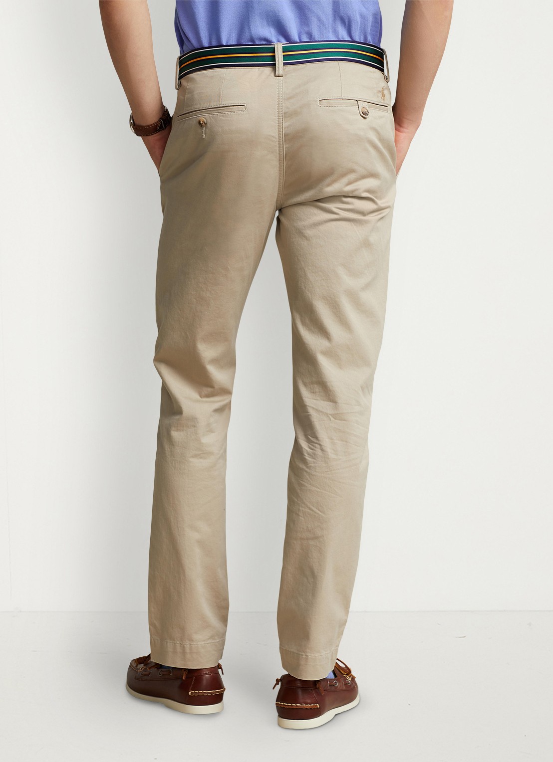 Ralph Lauren Slim fit chino met stretch - achterkant khaki tan / beige