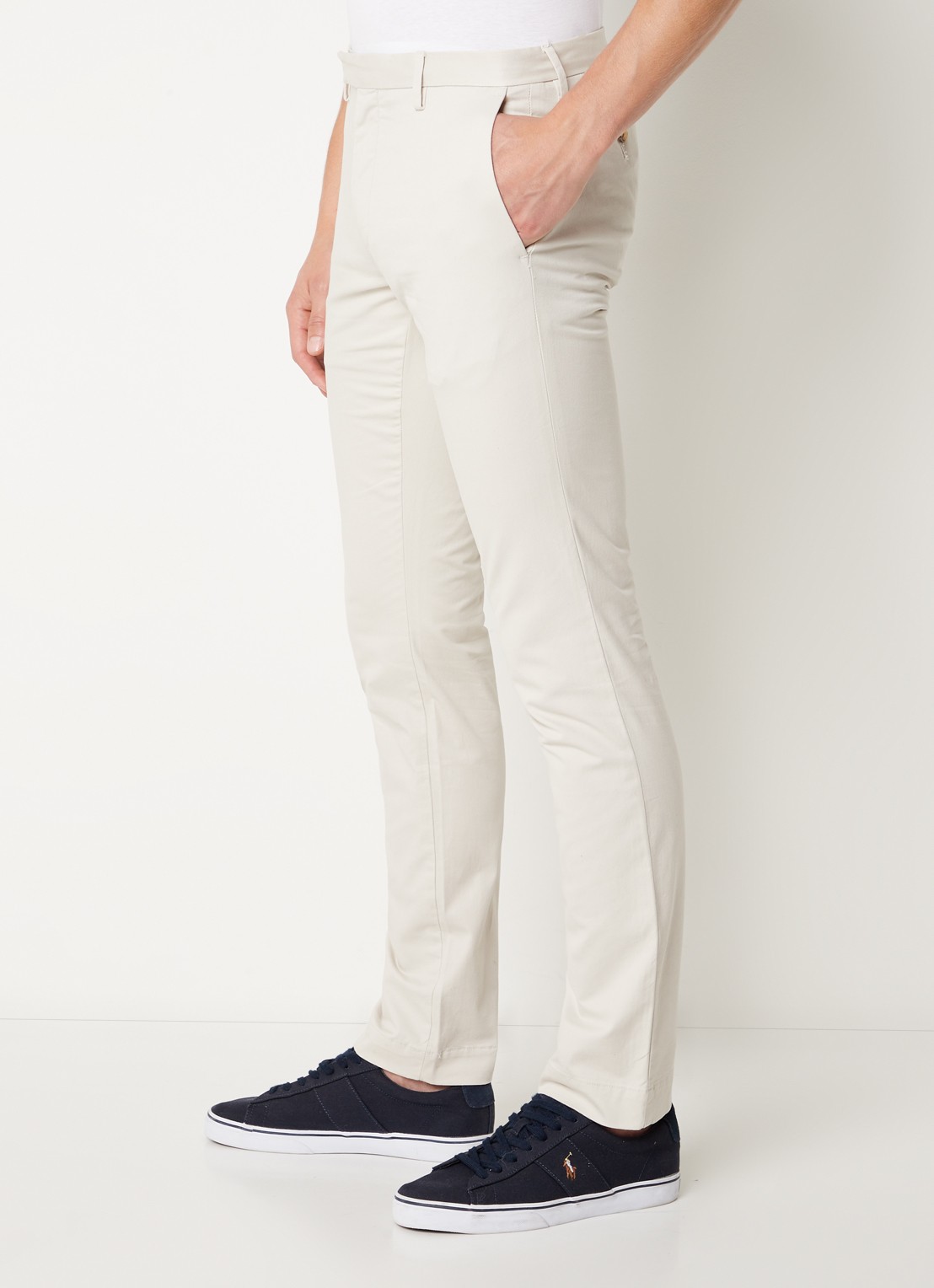 Ralph Lauren Slim fit chino met stretch - detail 2 soft grey