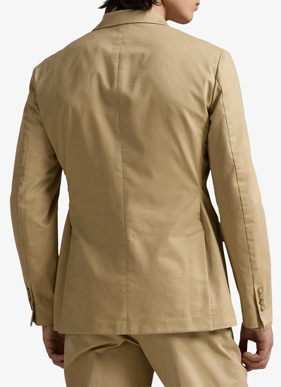 Ralph Lauren Slim fit colbert met klepzakken - achterkant monument tan / beige