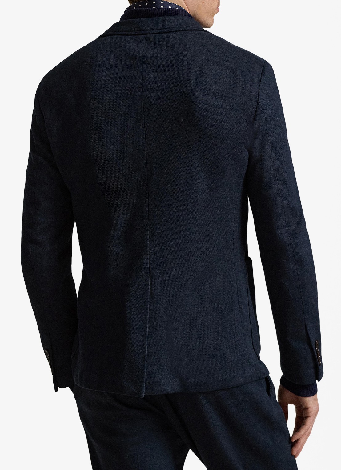 Ralph Lauren Slim fit colbert met opgestikte zakken - achterkant navy-2wbt / blauw