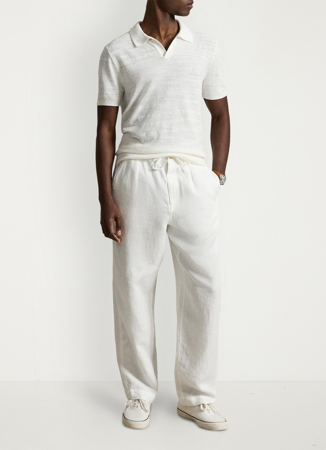 Ralph Lauren Slim fit fijngebreide polo in linnenblend - detail 2 undefined
