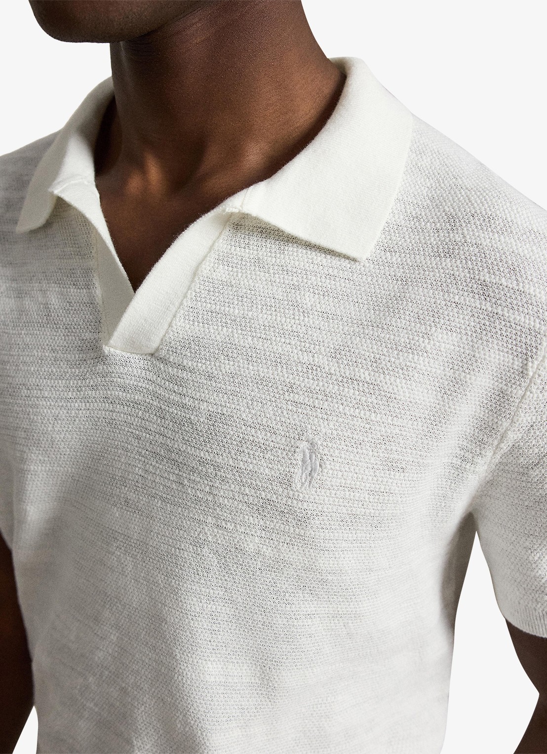 Ralph Lauren Slim fit fijngebreide polo in linnenblend - detail 3 undefined