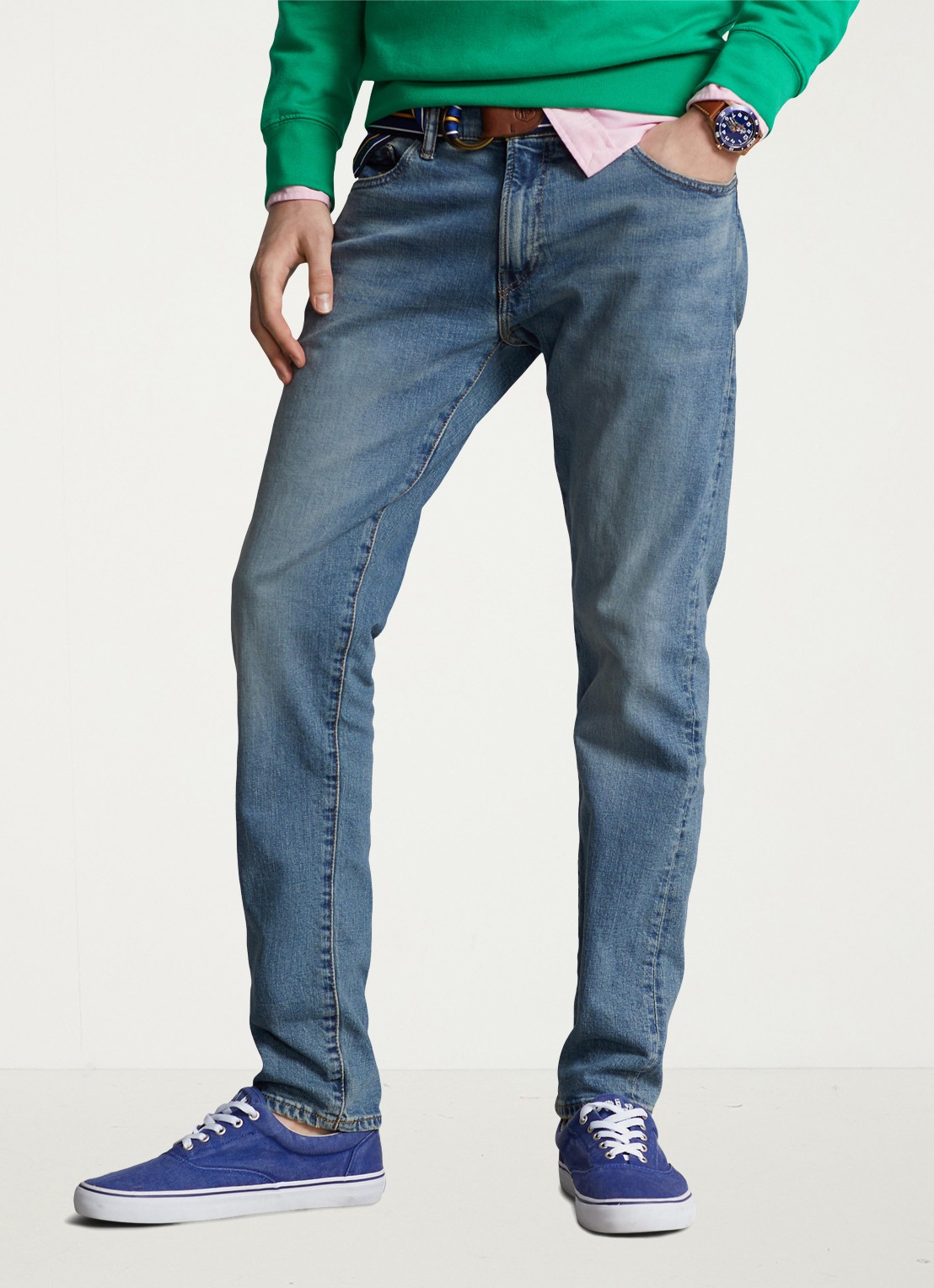 Ralph Lauren Slim fit jeans met medium wassing - detail 6 dixon stretch