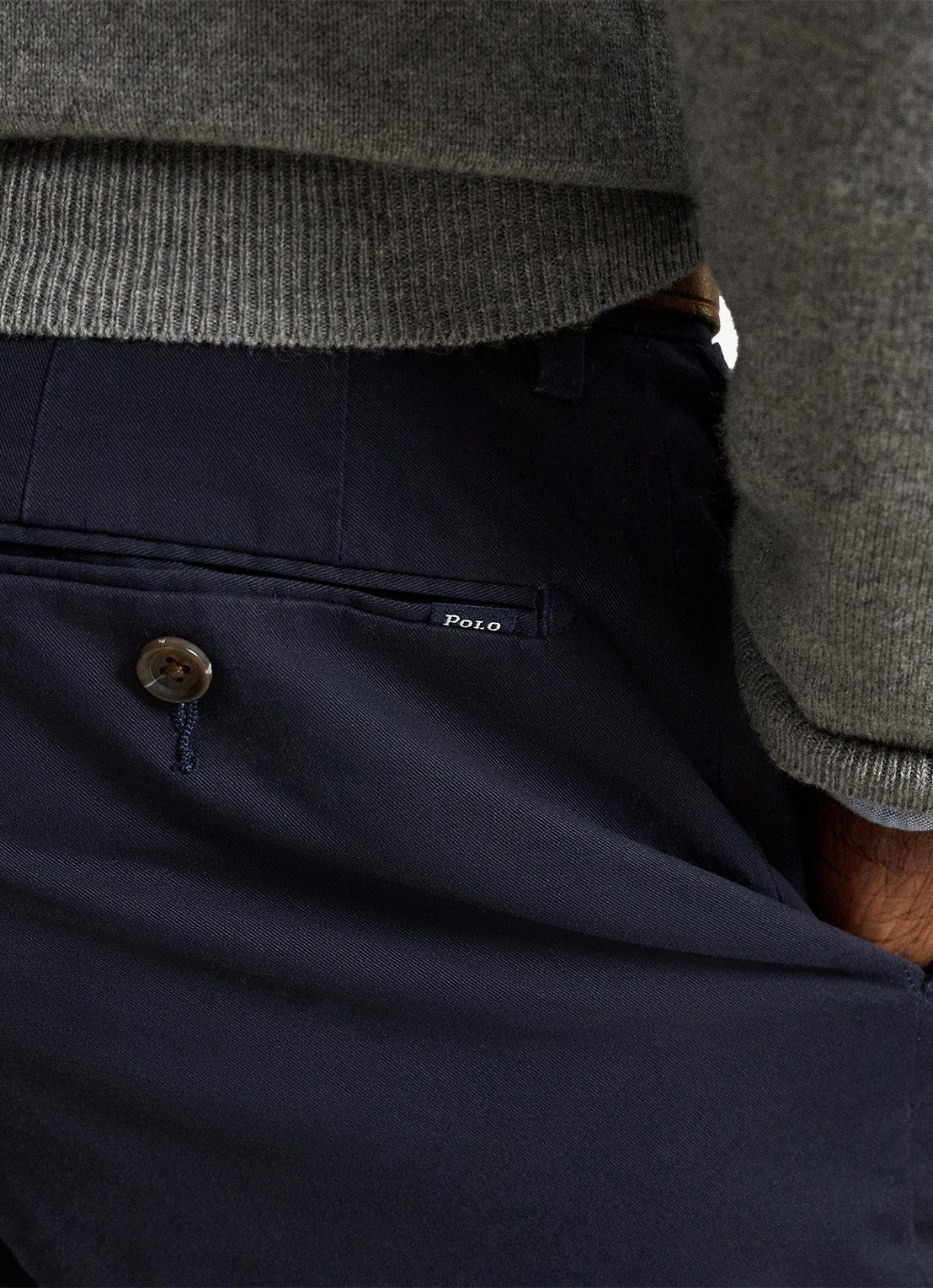 Ralph Lauren Slim fit korte chino met steekzakken - detail 2 aviator navy / donkerblauw