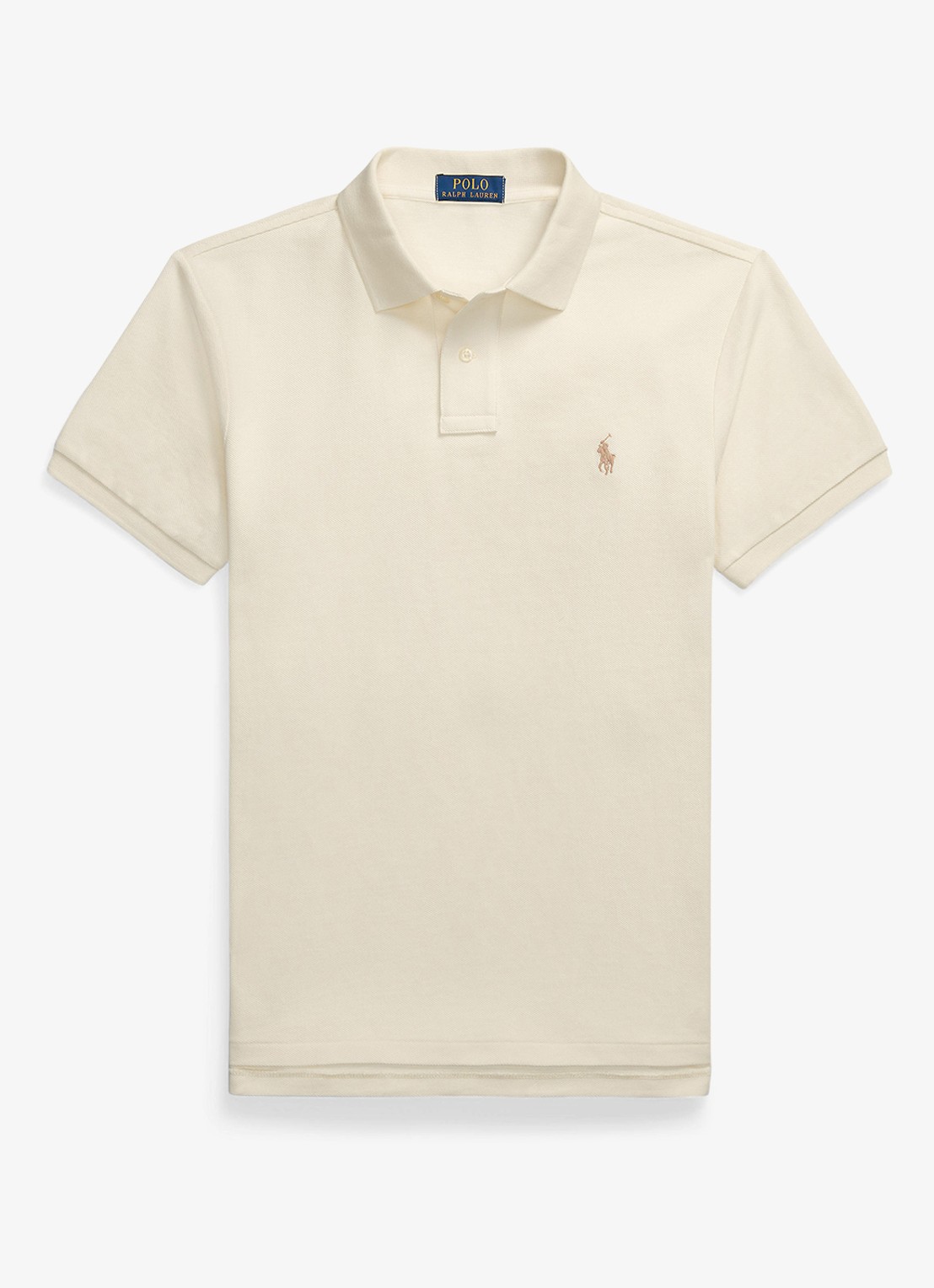 Ralph Lauren Slim fit mesh Polo-shirt - voorkant 2 parchment cream/c8634-3zob