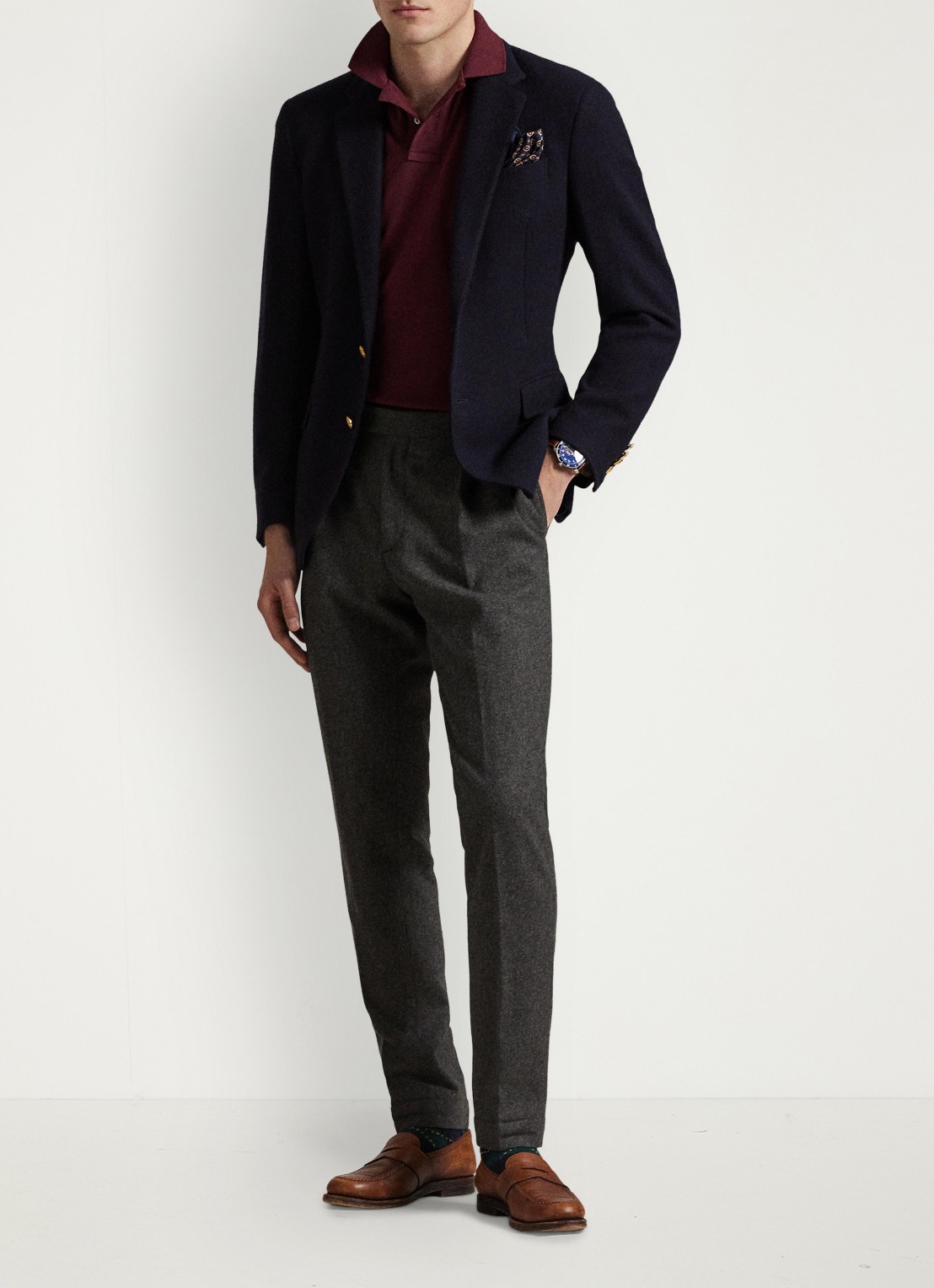 Ralph Lauren Slim fit mesh Polo-shirt - detail 4 spring wine heather/c7996-3t06