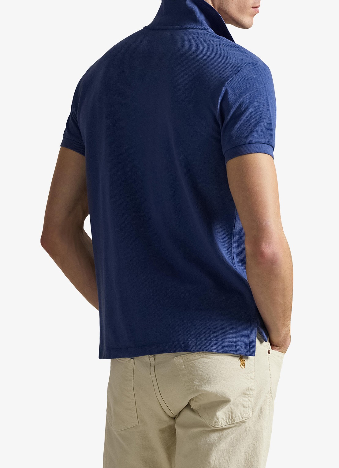Ralph Lauren Slim fit mesh Polo-shirt - achterkant old royal / royalblauw