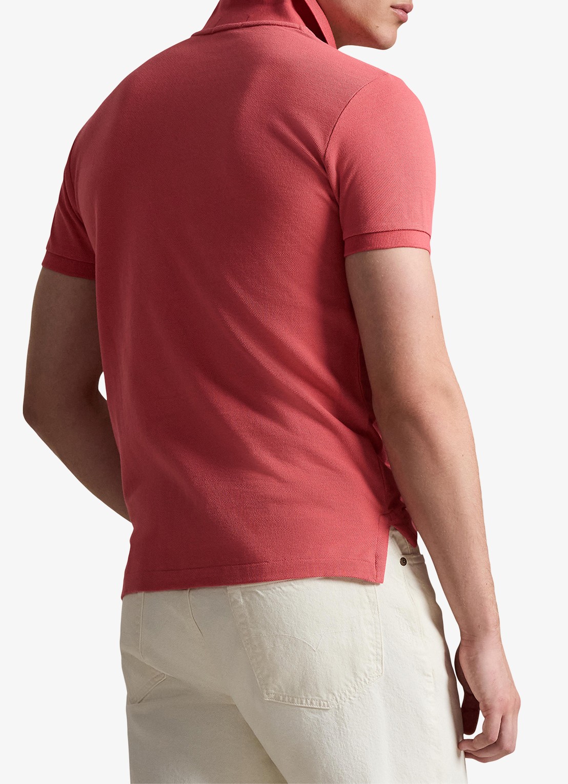 Ralph Lauren Slim fit mesh Polo-shirt - achterkant red sky / rood