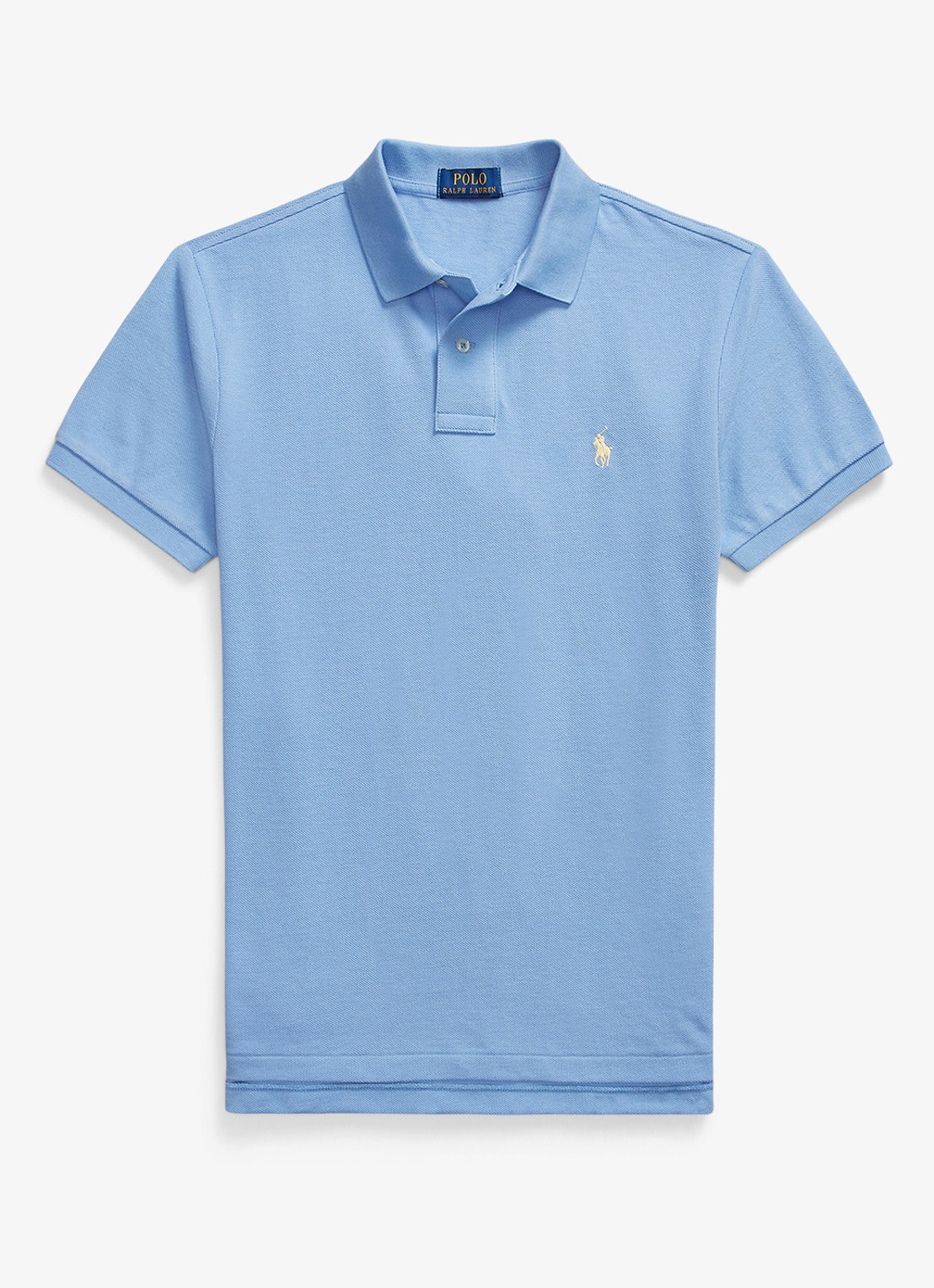 Ralph Lauren Slim fit mesh Polo-shirt - voorkant 3 bristol blue / blauw