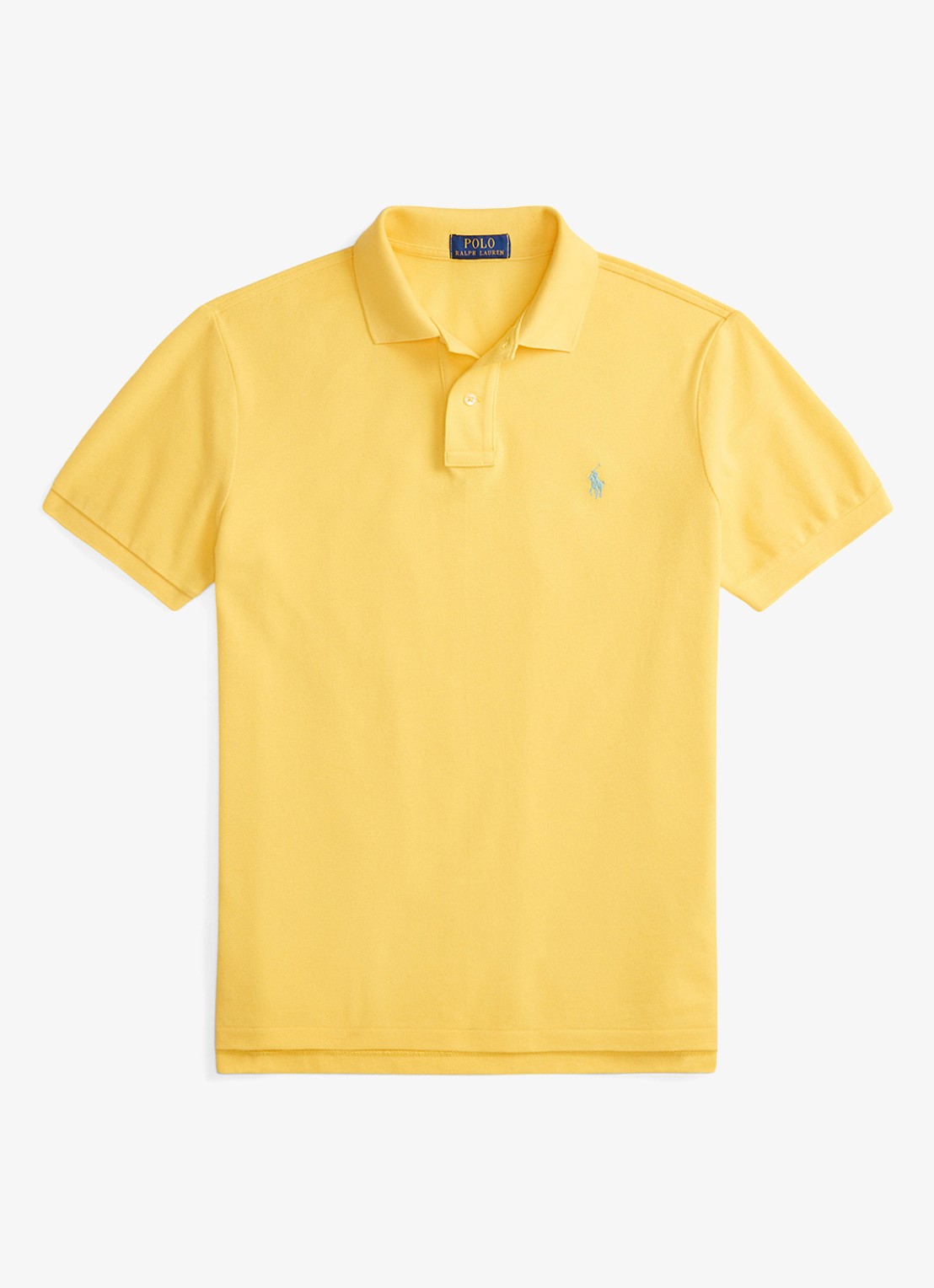 Ralph Lauren Slim fit mesh Polo-shirt - voorkant 4 sunfish yellow/c7109-zxvx