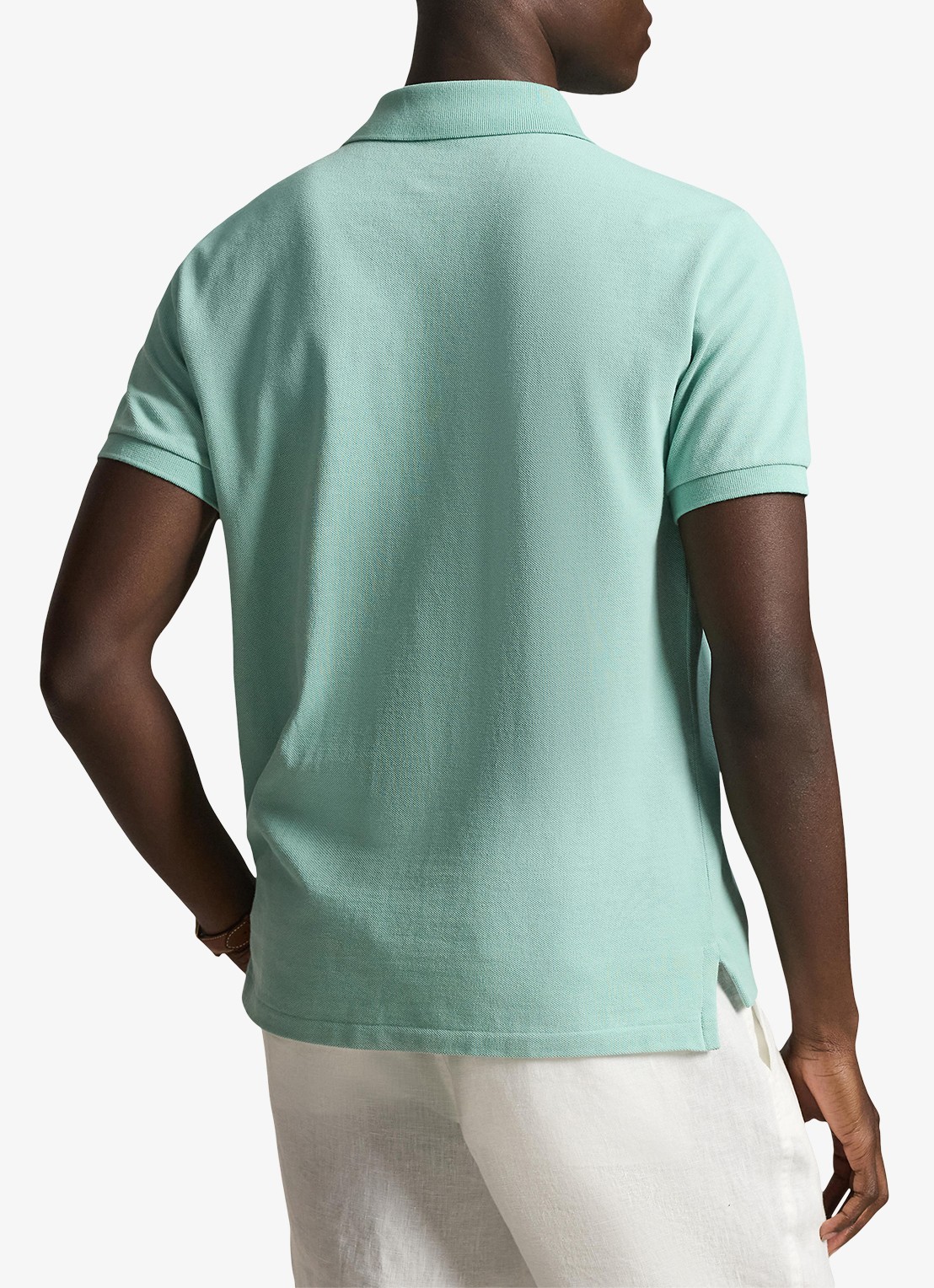 Ralph Lauren Slim fit mesh Polo-shirt - achterkant celadon/c7109-zyv9