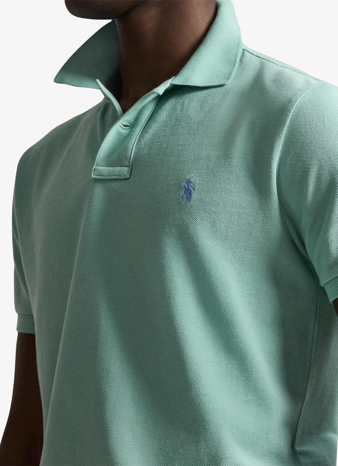 Ralph Lauren Slim fit mesh Polo-shirt - detail 5 celadon/c7109-zyv9