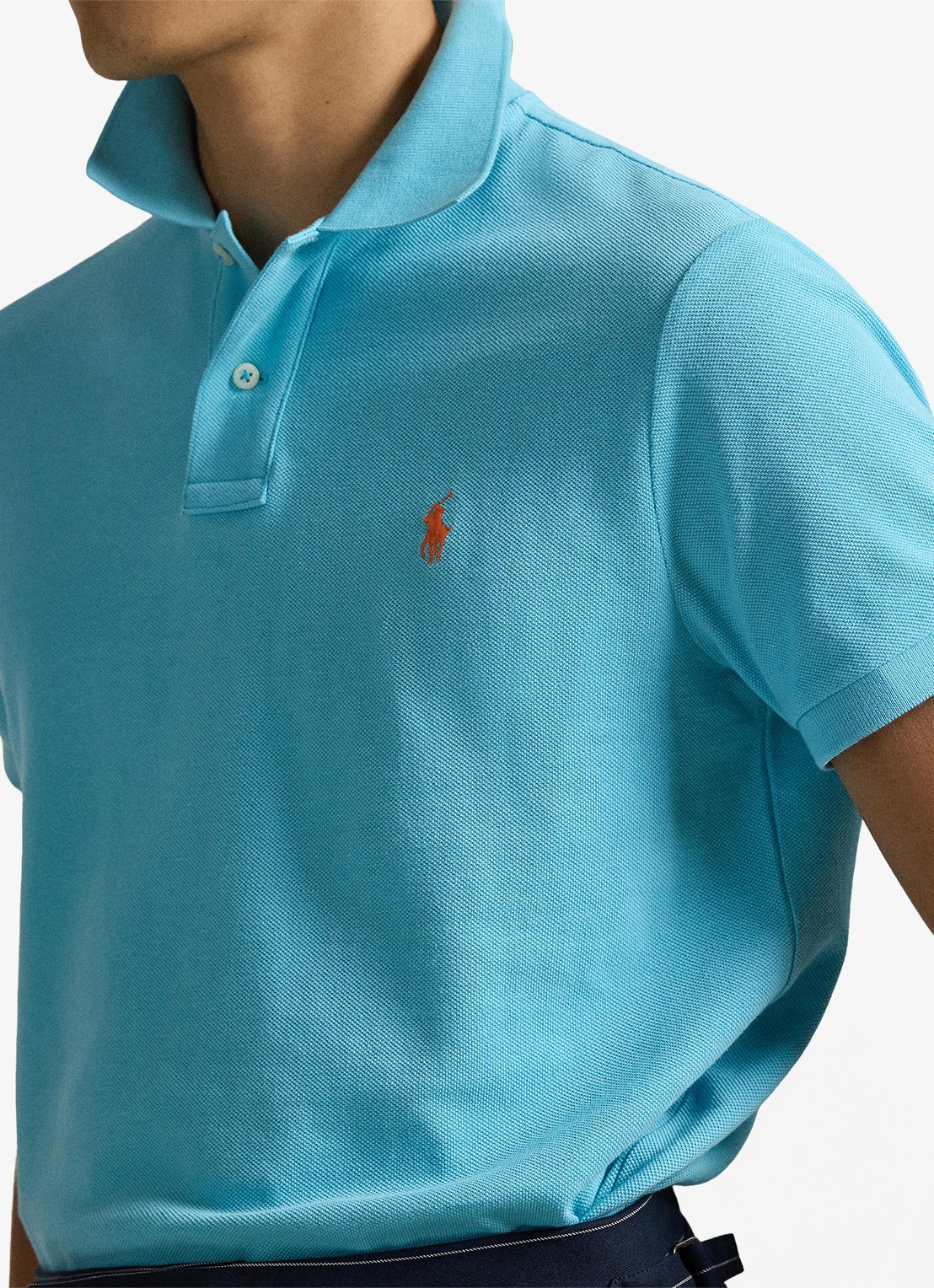 Ralph Lauren Slim fit mesh Polo-shirt - detail 5 perfect turquoise/c2240-zyv8