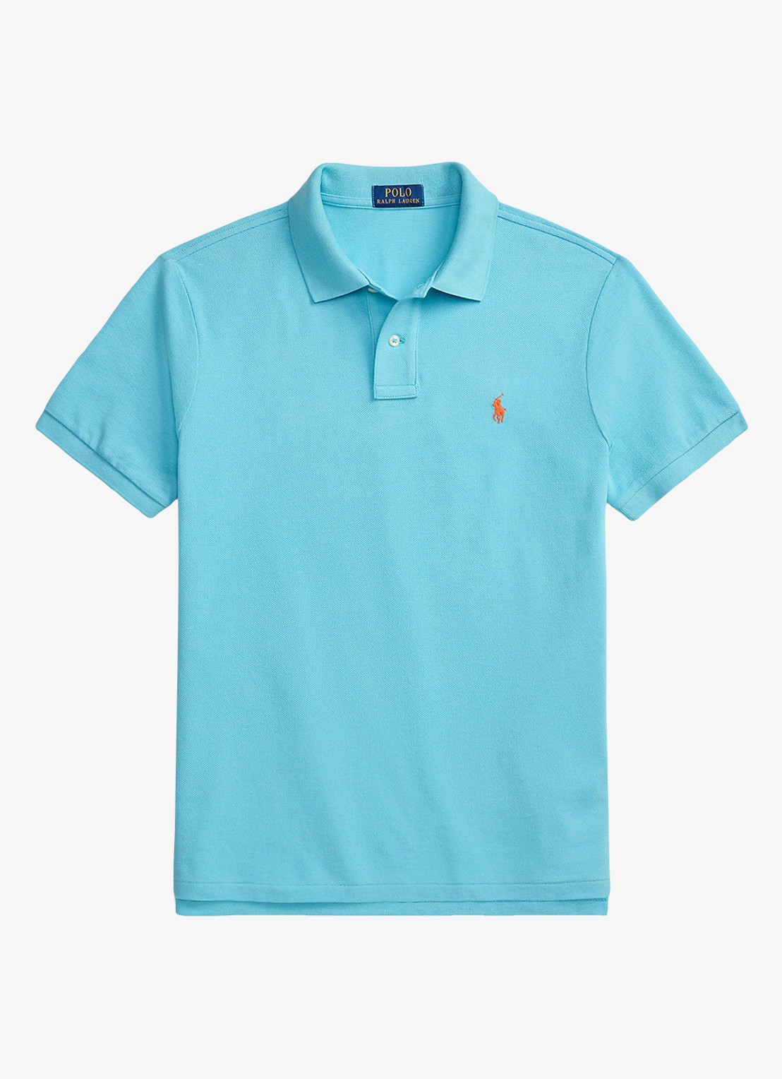 Ralph Lauren Slim fit mesh Polo-shirt - voorkant 2 perfect turquoise/c2240-zyv8