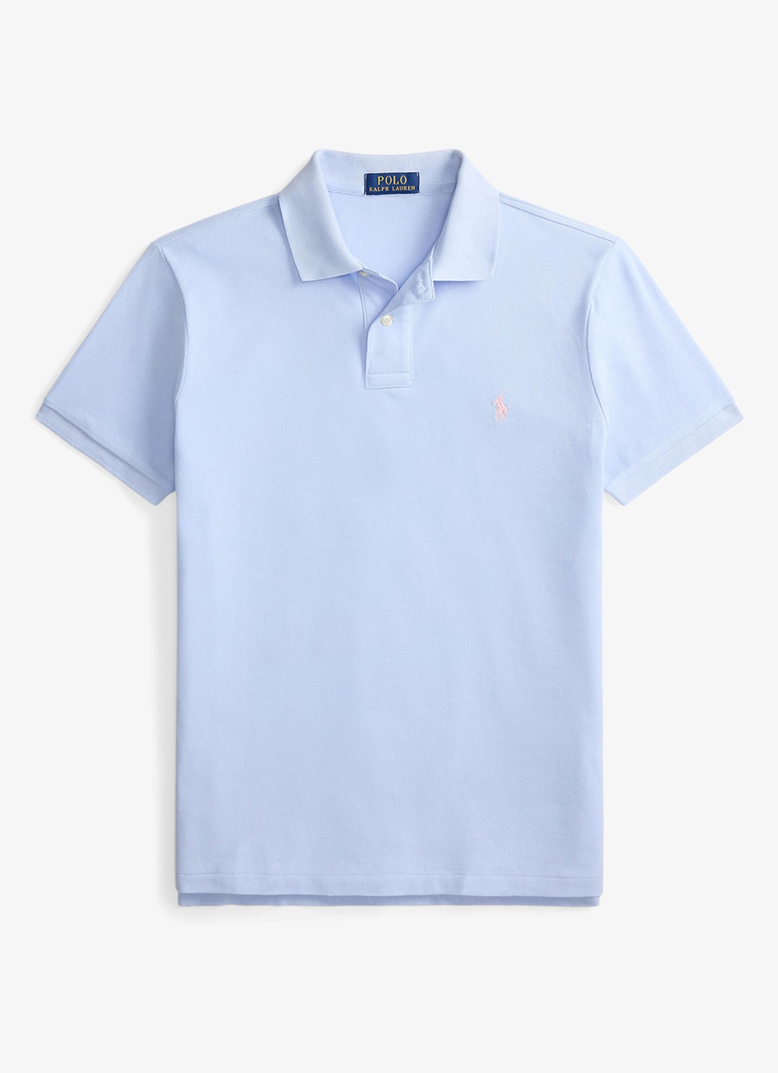 Ralph Lauren Slim fit mesh Polo-shirt - voorkant 2 pebble blue/c3115-zy11