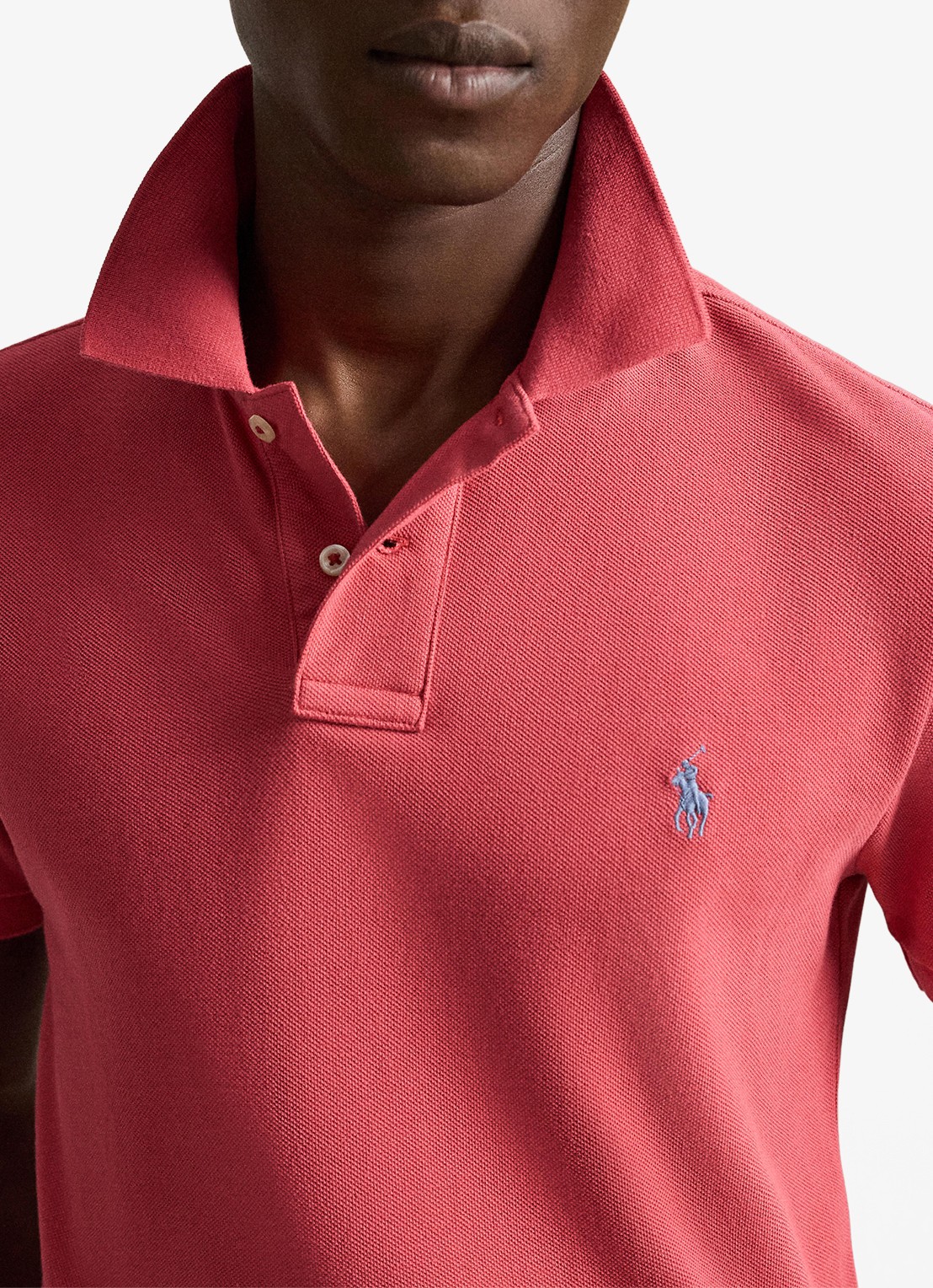 Ralph Lauren Slim fit mesh Polo-shirt - detail 5 nantucket red / rood