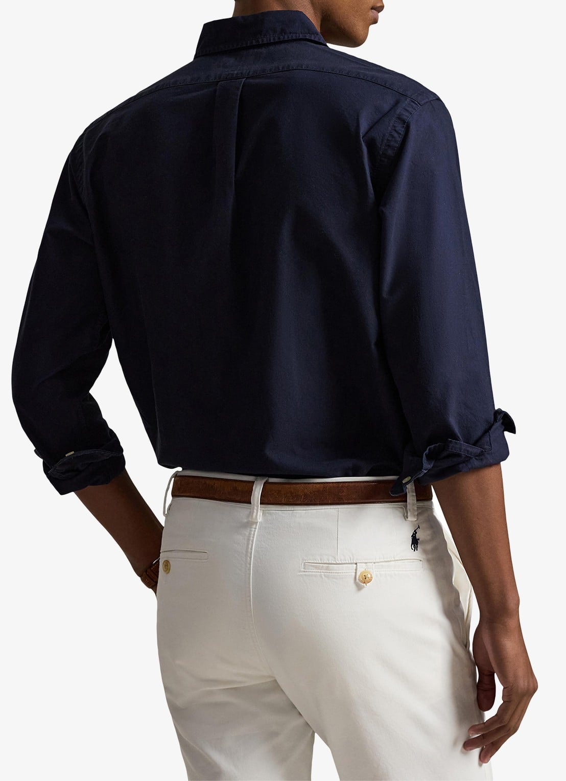 Ralph Lauren Slim fit overhemd met button down-kraag - achterkant rl navy / donkerblauw