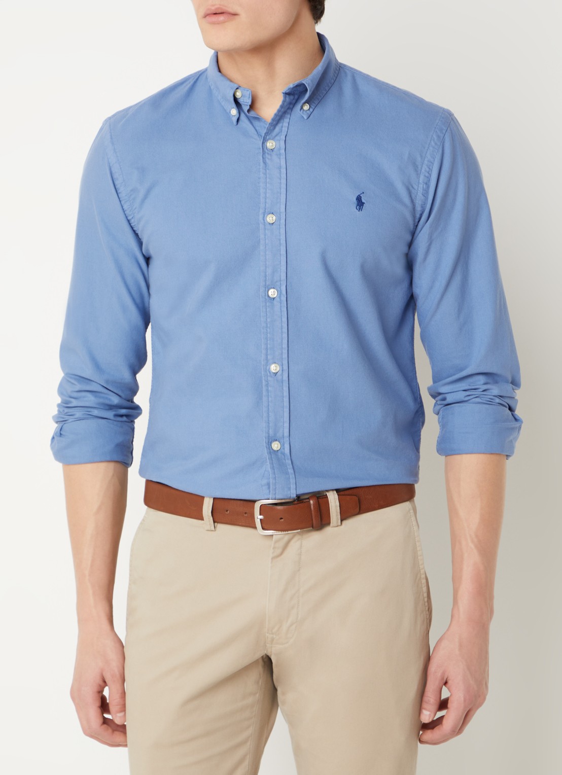 Ralph Lauren Slim fit overhemd met button down-kraag - detail 3 bastille blue / blauw