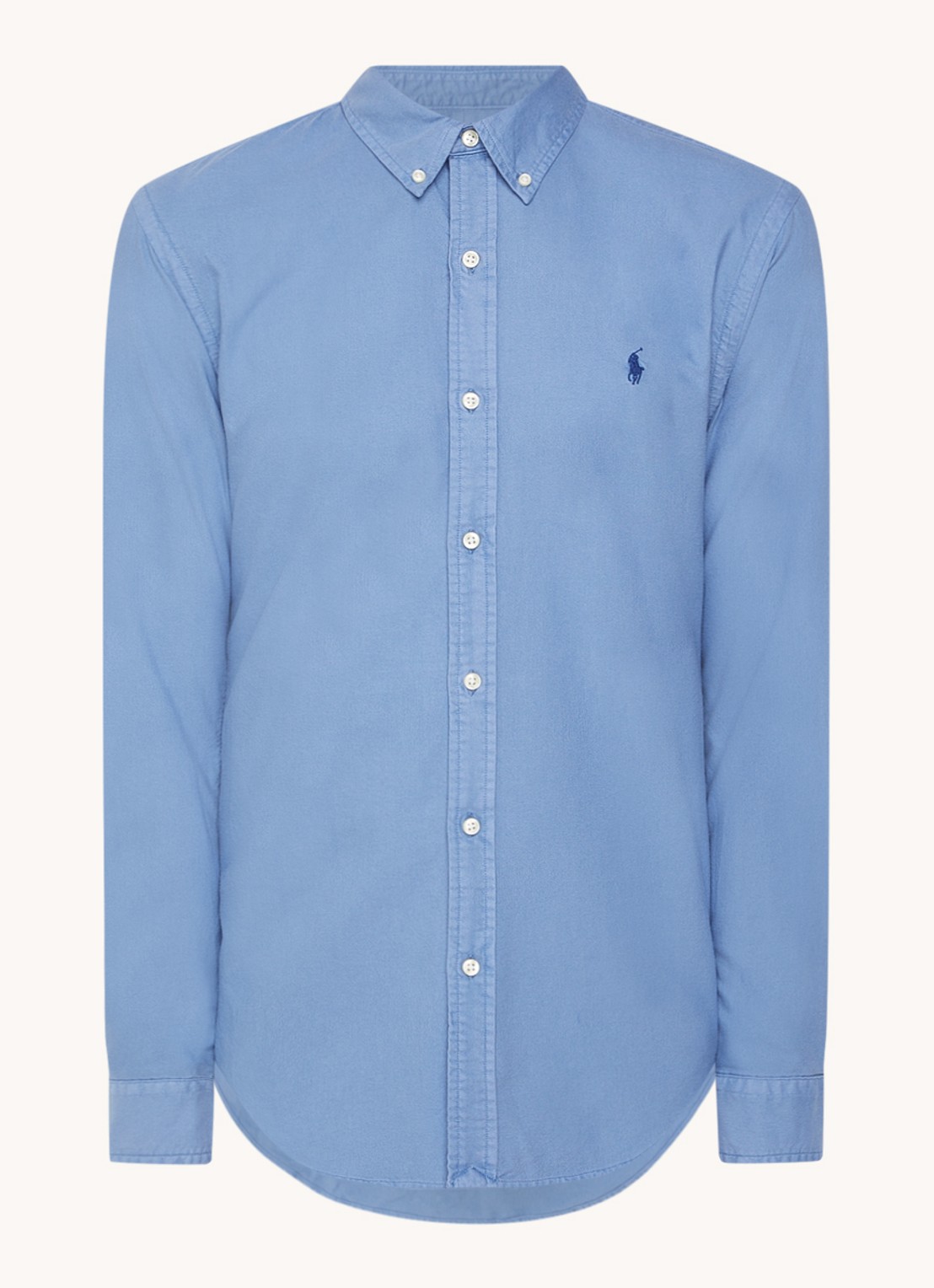 Ralph Lauren Slim fit overhemd met button down-kraag - voorkant bastille blue / blauw