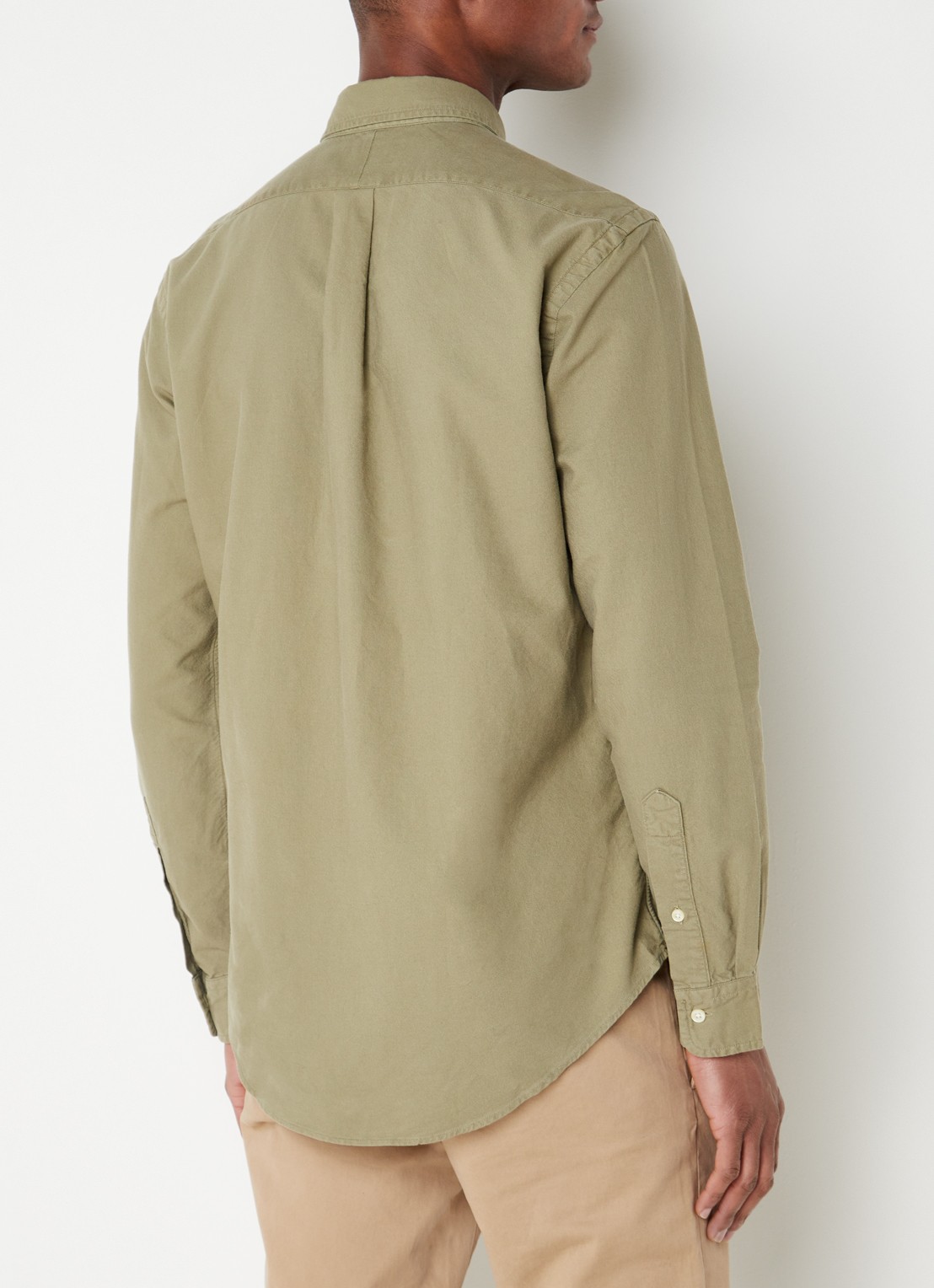 Ralph Lauren Slim fit overhemd met button down-kraag - achterkant 4 olijfgroen