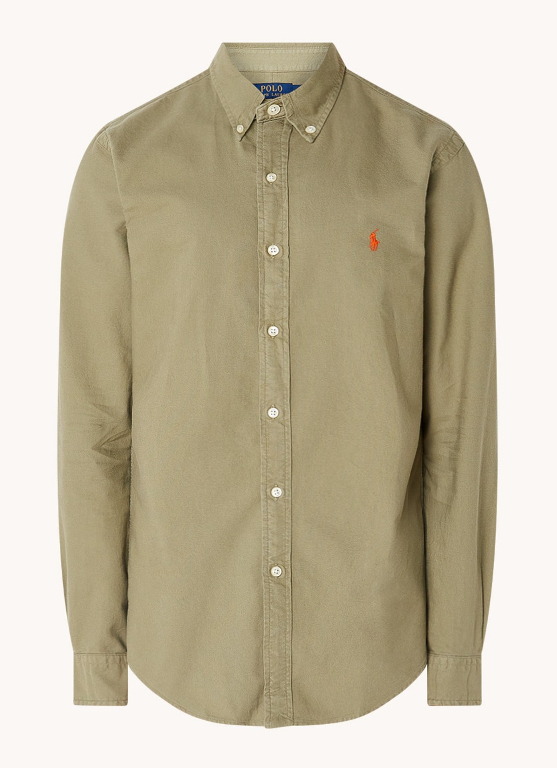 Ralph Lauren Slim fit overhemd met button down-kraag - voorkant 2 olijfgroen