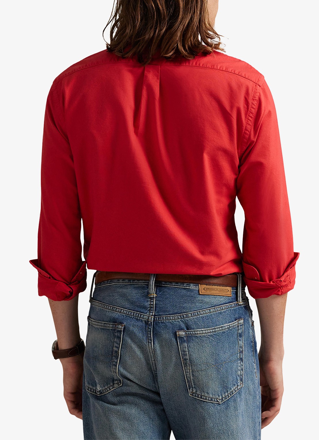 Ralph Lauren Slim fit overhemd met button down-kraag - achterkant 3 new brick / rood