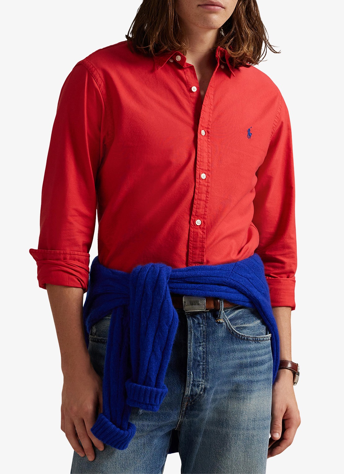 Ralph Lauren Slim fit overhemd met button down-kraag - detail new brick / rood