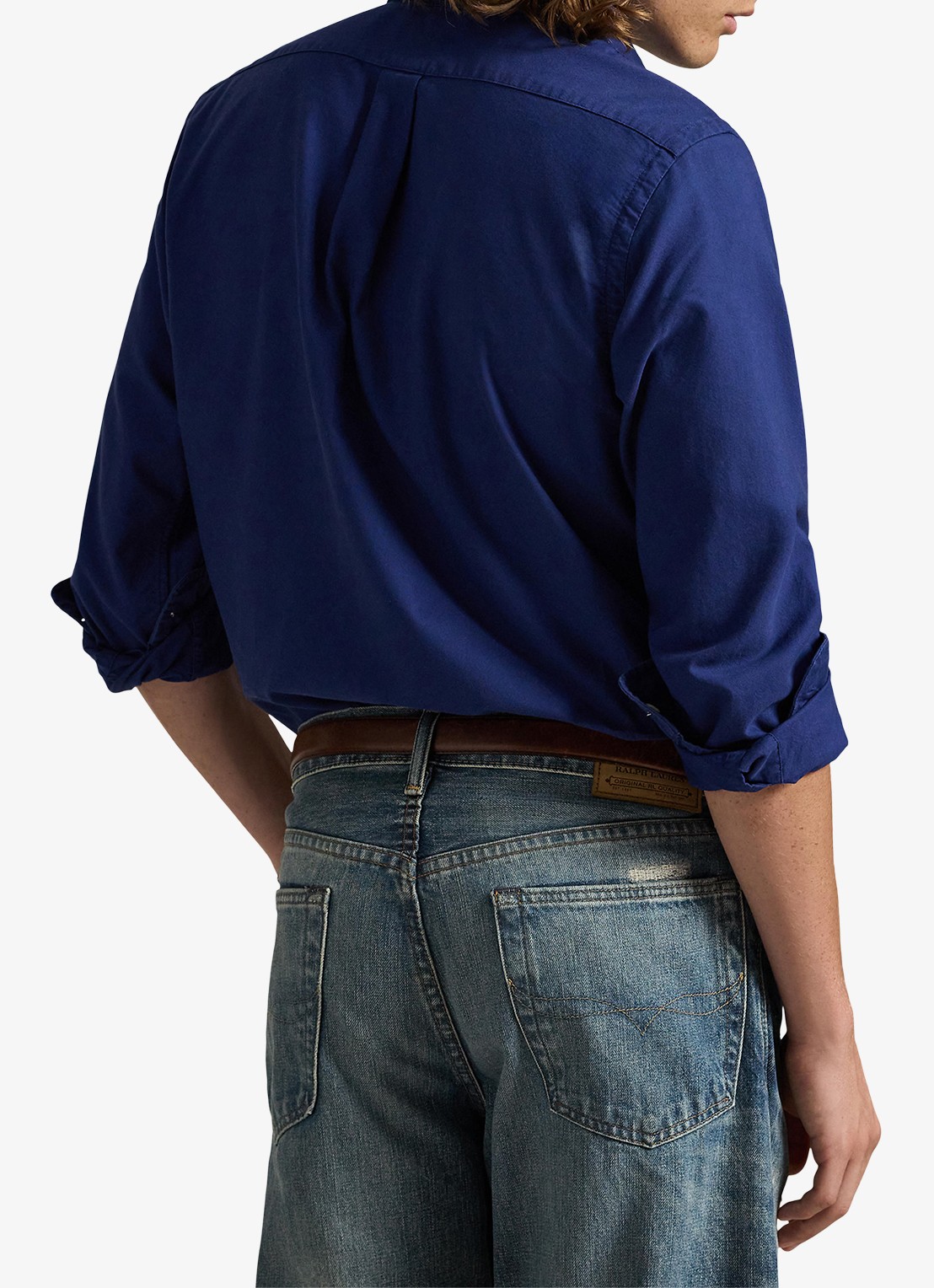 Ralph Lauren Slim fit overhemd met button down-kraag - achterkant 3 freshwater / donkerblauw