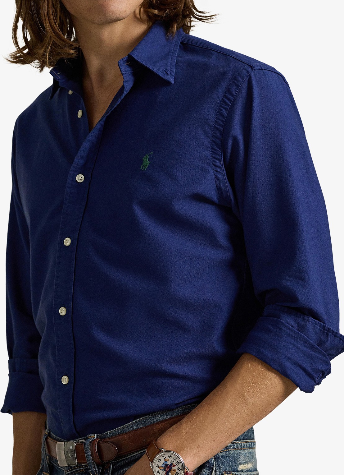 Ralph Lauren Slim fit overhemd met button down-kraag - detail 2 freshwater / donkerblauw