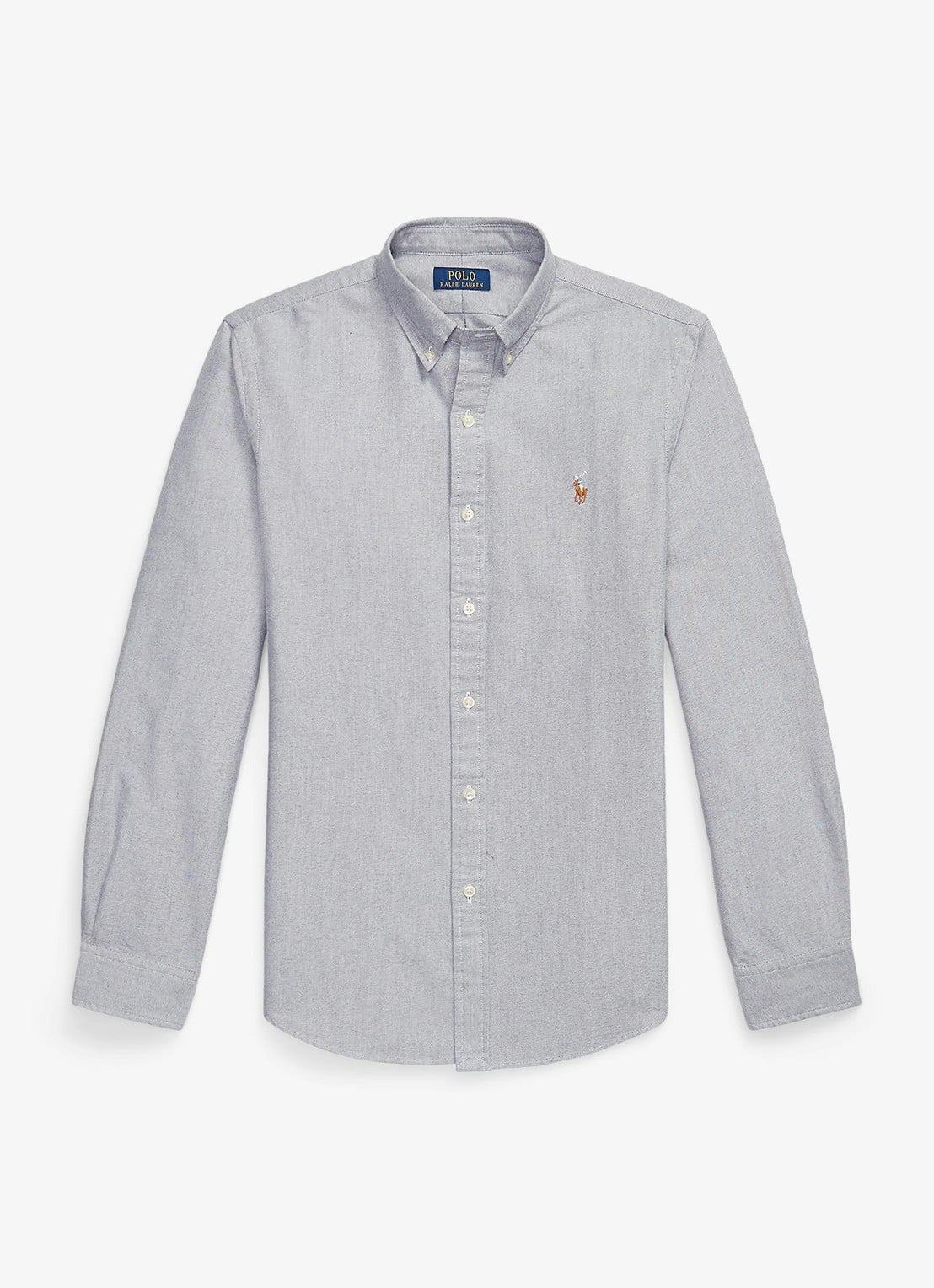 Ralph Lauren Slim fit overhemd met button down kraag - voorkant 2 donkerblauw