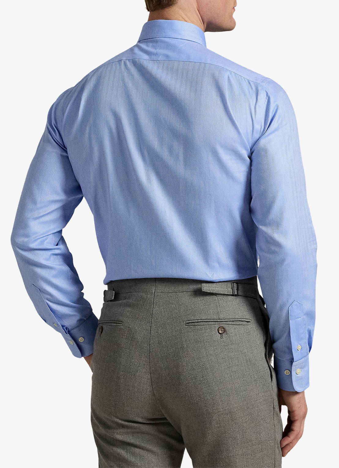 Ralph Lauren Slim fit overhemd met logo - achterkant 3 5499a blue / blauw