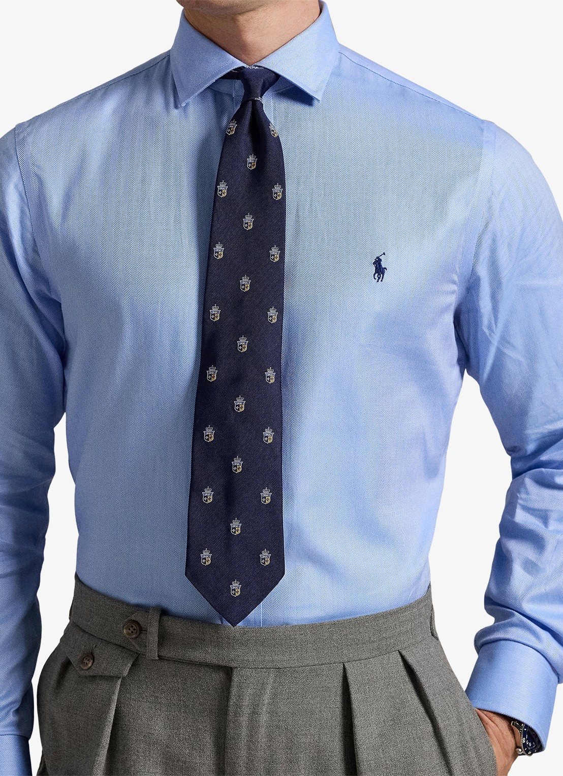 Ralph Lauren Slim fit overhemd met logo - detail 5 5499a blue / blauw