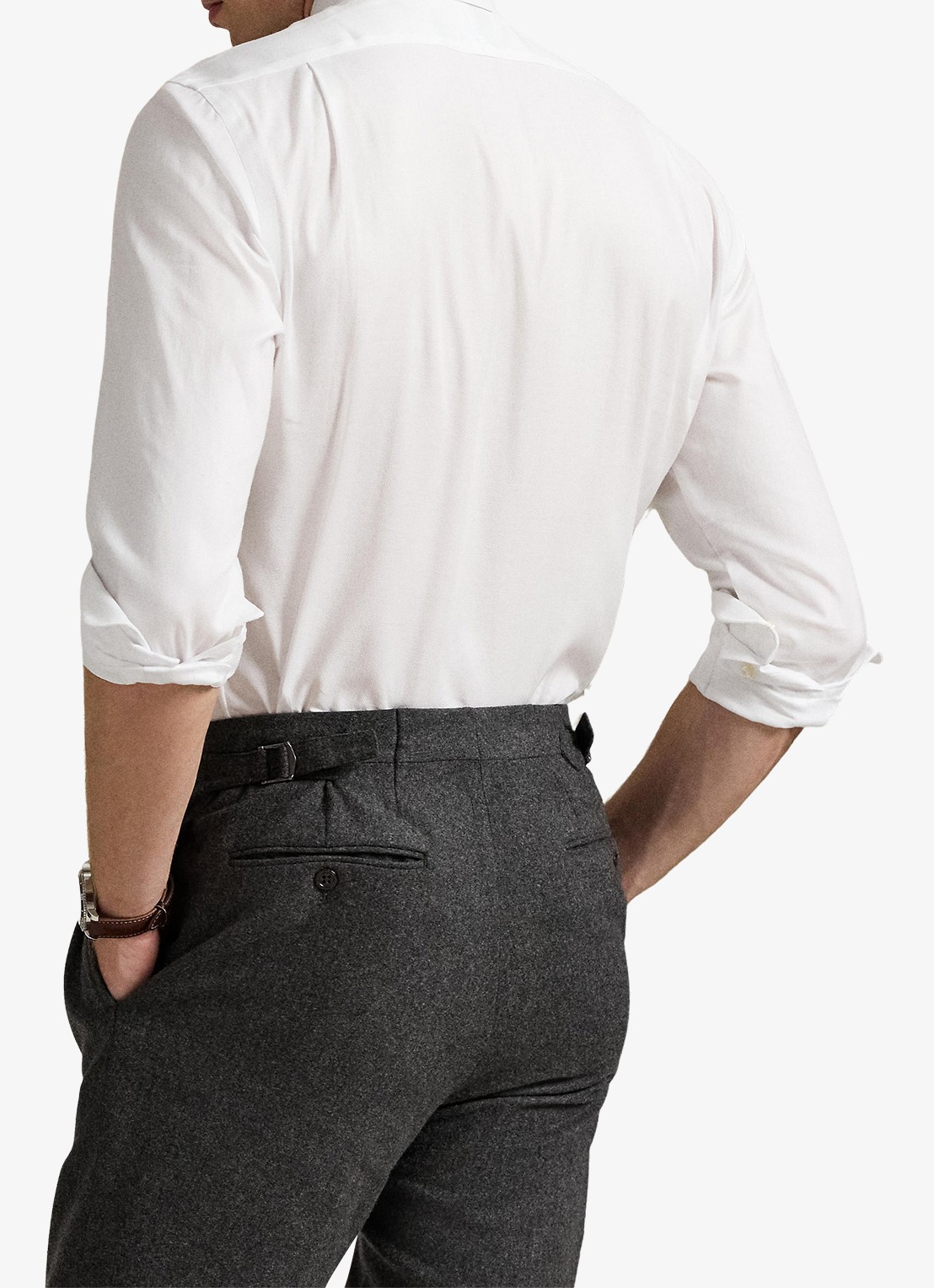 Ralph Lauren Slim fit overhemd met logo - achterkant 3 5499d white / wit