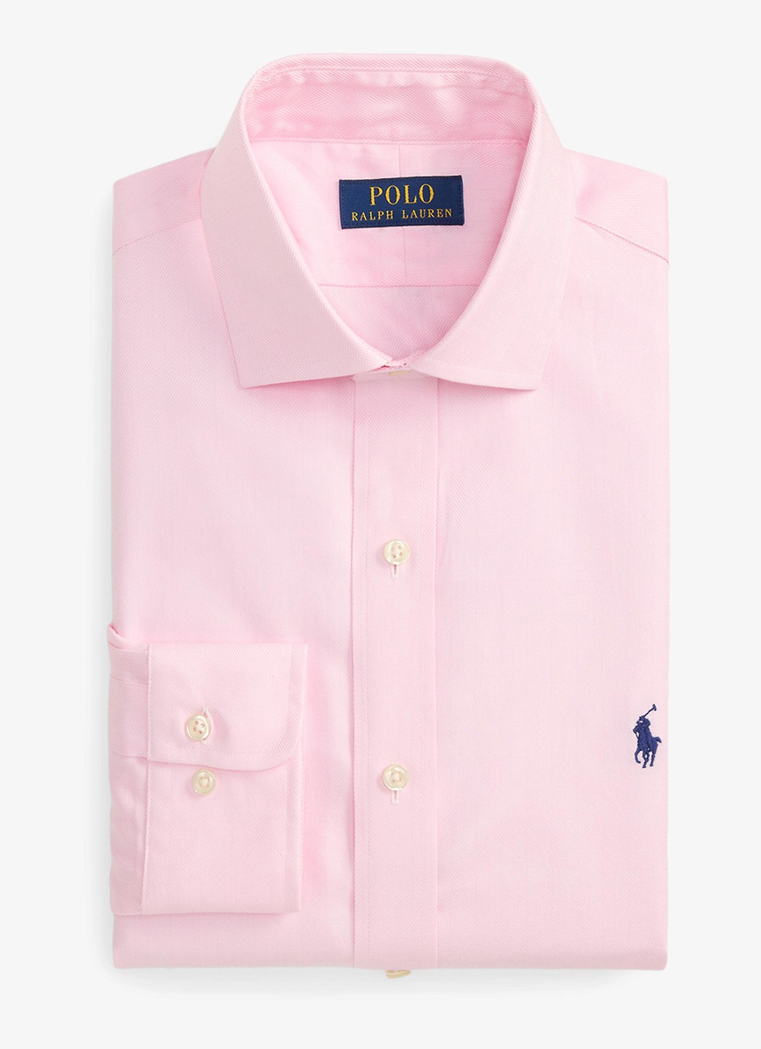 Ralph Lauren Slim fit overhemd met logo - voorkant 5499b pink / roze